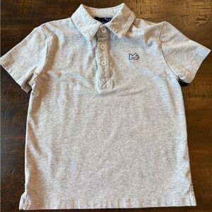 Boys Polo Shirt - Light Heather Gray with Embroidered Fish Logo